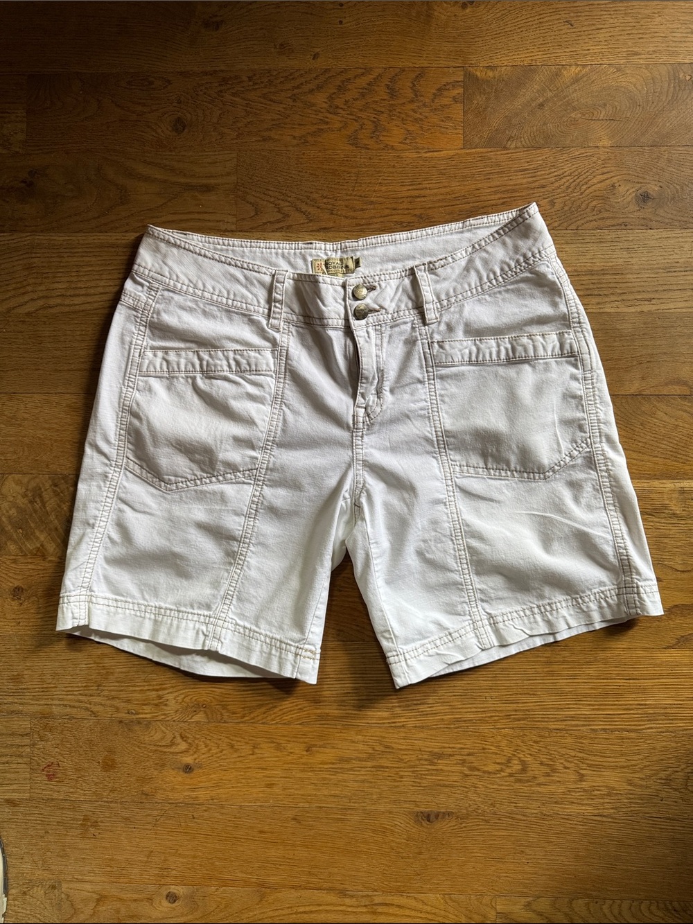 Royal Robbins White Utility Bermuda Shorts